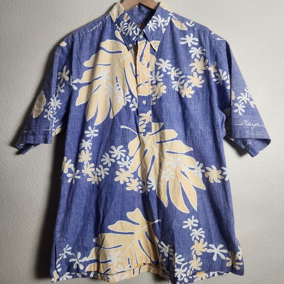 Reyn Spooner Other - Reyn Spooner Shirt Mens 2XL Blue Floral Hawaiian Commemorative Classics Aloha